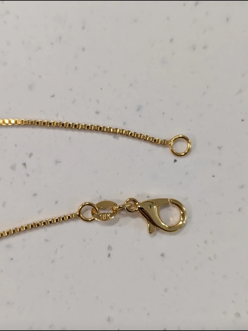 Real 18K Gold Plated Over 925 Sterling Silver Men's Gold Box Chain Necklace